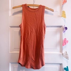 High-Neck Ribbed Tank
